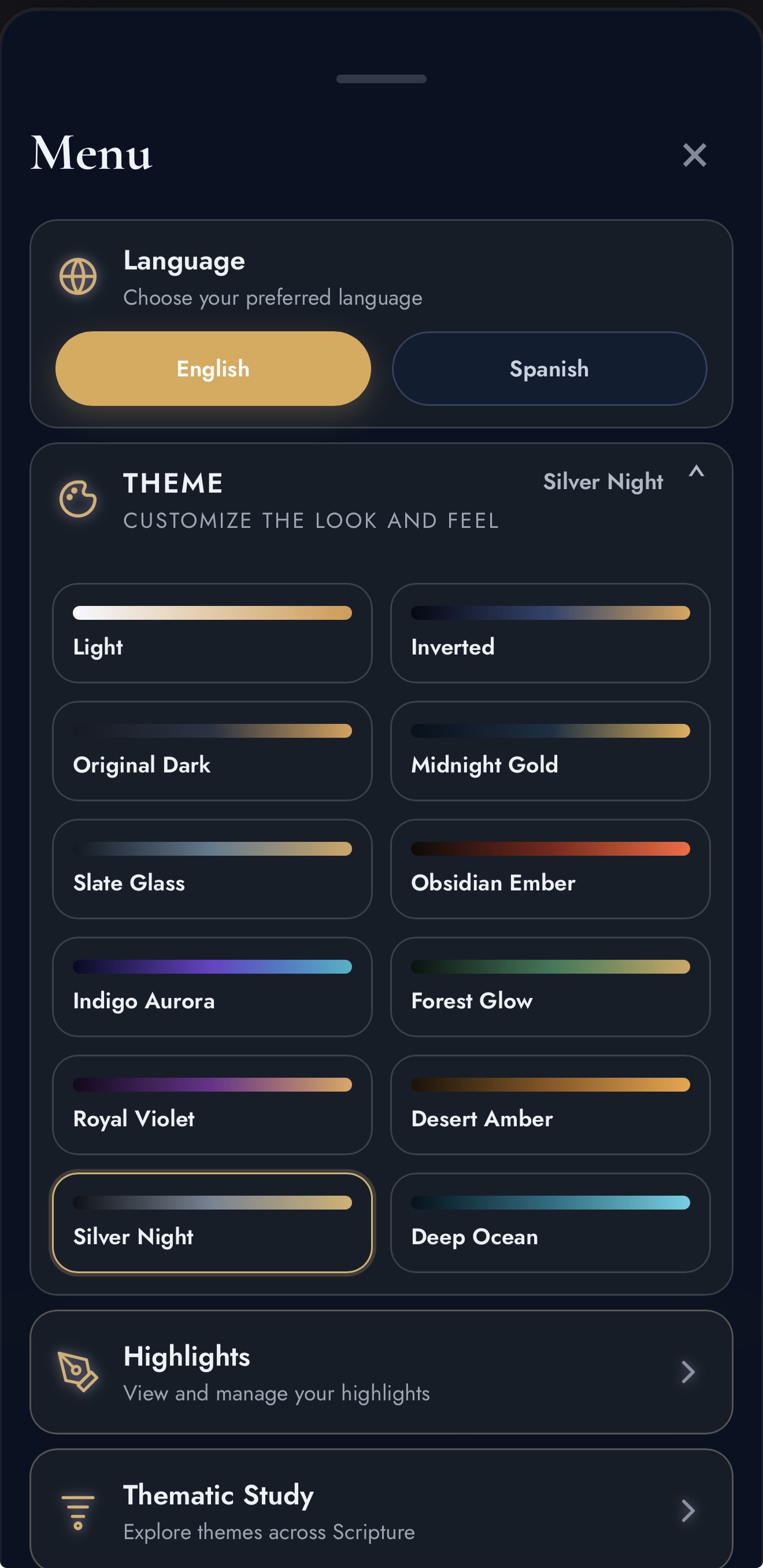 EchoChiasm menu